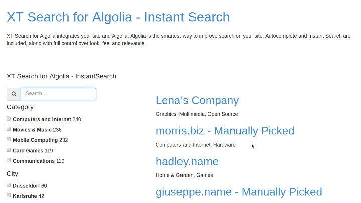 XT Instant Search module